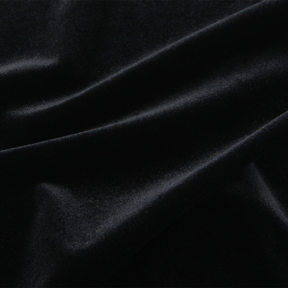 Asymmetric lace velvet skirt