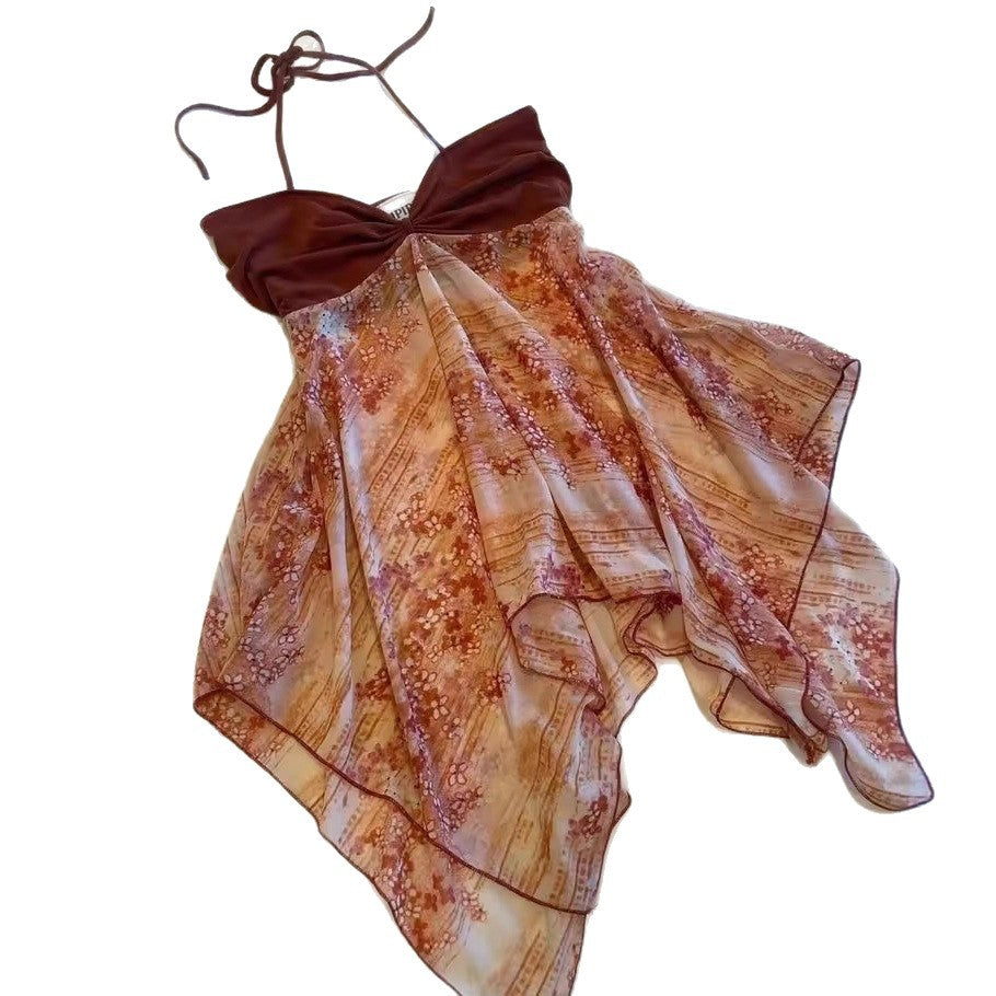 Halter Strapless Dress with Unique Design for Beach Vacation Style