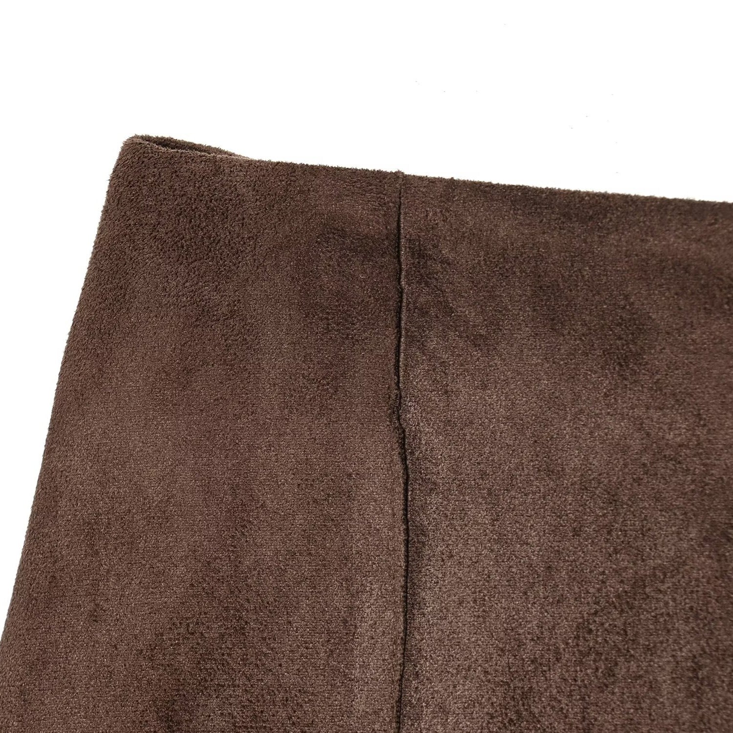 Asymmetric suede effect MIDI skirt