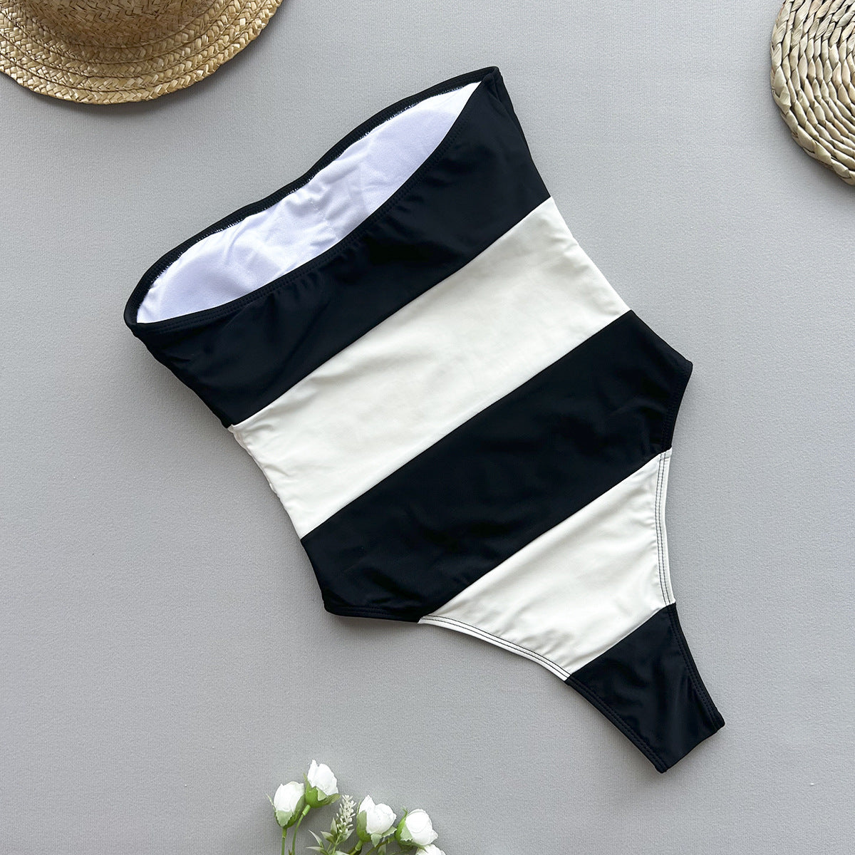 One-Piece Swimsuit Women's  Bikini Sexy Striped Swimwear Wholesale Bikini
