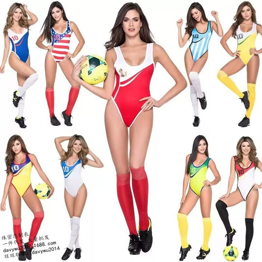 Football Cheerleader World Cup Uniform Adult Aerobics Performance Costume College Cheerleading Team Outfit