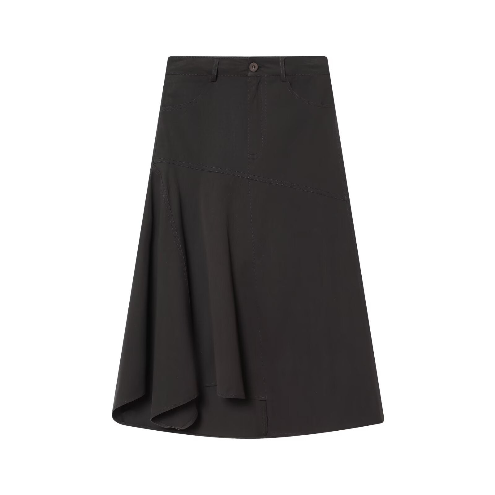 Asymmetric hem Midi skirt women's clothing