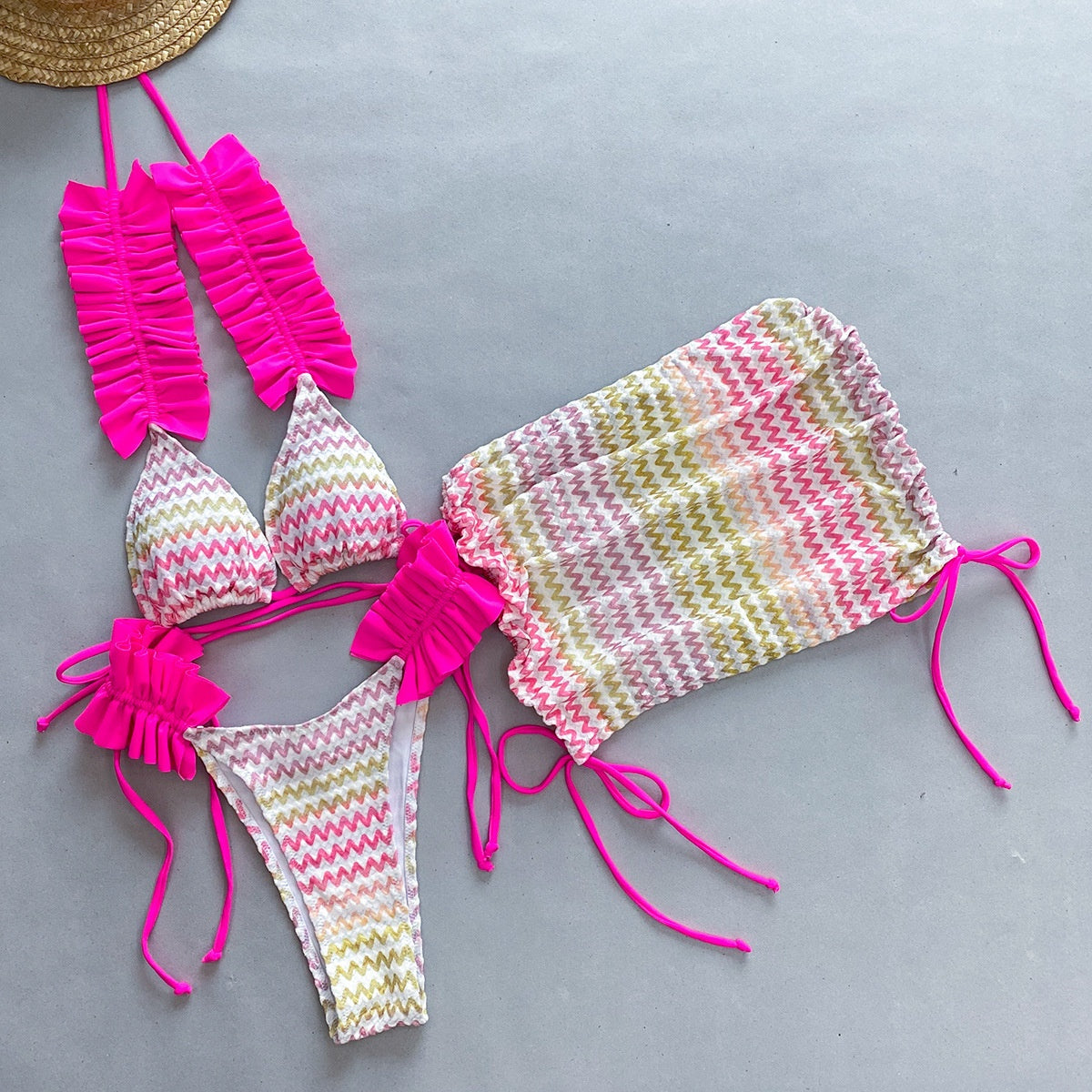 Three-Piece Bikini Set Sexy Women's Swimsuit Two-Piece